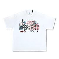 White American Nurse 4th of july Urban Heavy Tee - HowdyJamesFarm