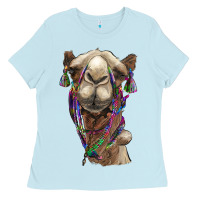 Baby Blue tie dye camel Ladies Tee - BarkalooDesign
