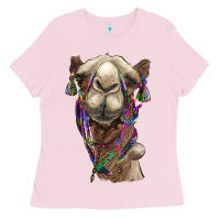 Bubblegum Pink tie dye camel Ladies Tee - BarkalooDesign