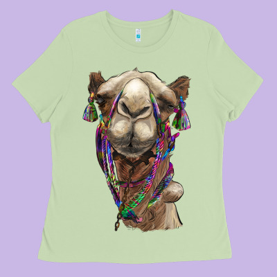 Tie Dye Camel Ladies Tee Designed By Barkaloodesign