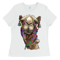 White tie dye camel Ladies Tee - BarkalooDesign