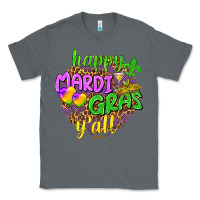 Charcoal Heather Happy Mardi Gras y'all Classic Tee - NancyCooperArtShop