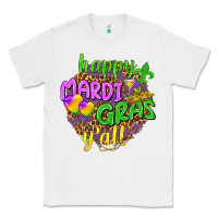 White Happy Mardi Gras y'all Classic Tee - NancyCooperArtShop