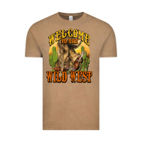 Vintage Coffee Welcome to the wild west Cowboy boots Vintage Tee - HowdyJamesFarm