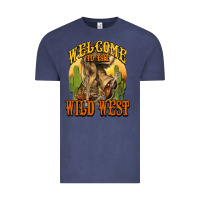Vintage Denim Welcome to the wild west Cowboy boots Vintage Tee - HowdyJamesFarm