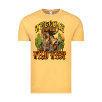 Vintage Mustard Welcome to the wild west Cowboy boots Vintage Tee - HowdyJamesFarm