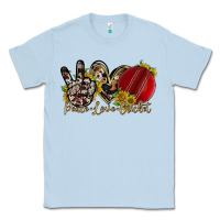 Dusty Blue peace love cricket Classic Tee - RacoonDesign