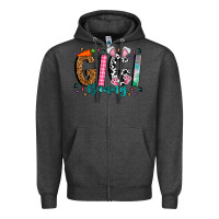 Charcoal Heather gigi bunny Zipper Hoodie - CowhideDigitalArt