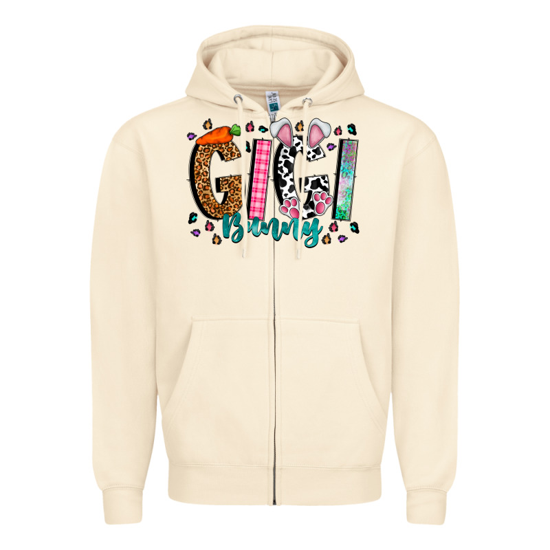 Gigi Bunny Zipper Hoodie by CowhideDigitalArt | Teevron