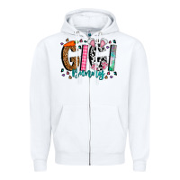 White gigi bunny Zipper Hoodie - CowhideDigitalArt