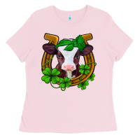 Lucky Horseshoe 4 Leaf Clover Baby Calf Ladies Tee | Teevron