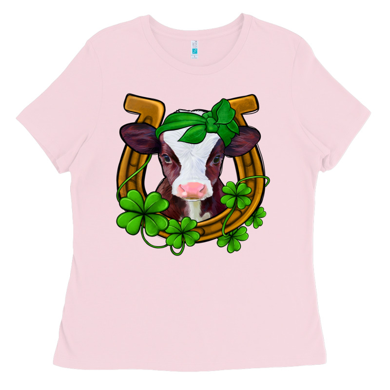 Lucky Horseshoe 4 Leaf Clover Baby Calf Ladies Tee by Jasminsmagicworld | Teevron