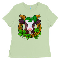 Matcha lucky horseshoe 4 leaf clover baby calf Ladies Tee - Jasminsmagicworld