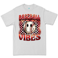 Dove Grey baseball vibes smiley face Premium Tee - BarkalooDesign