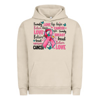 Pigment French Oak breast cancer ribbons with cancer words Urban Hoodie - AdoDesignShop