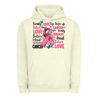 Pigment Pistachio breast cancer ribbons with cancer words Urban Hoodie - AdoDesignShop