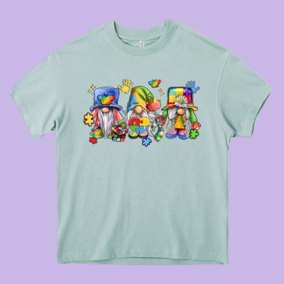 Autism Gnomes Heavy Core Tee Designed By Lillyallendesigns