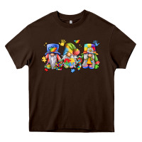Chocolate Brown autism gnomes Heavy Core Tee - LillyAllenDesigns