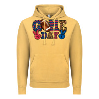 Vintage Mustard Game day red and blue Vintage Hoodie - HowdyJamesFarm