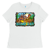 White hump day camel and desert Ladies Tee - BarkalooDesign