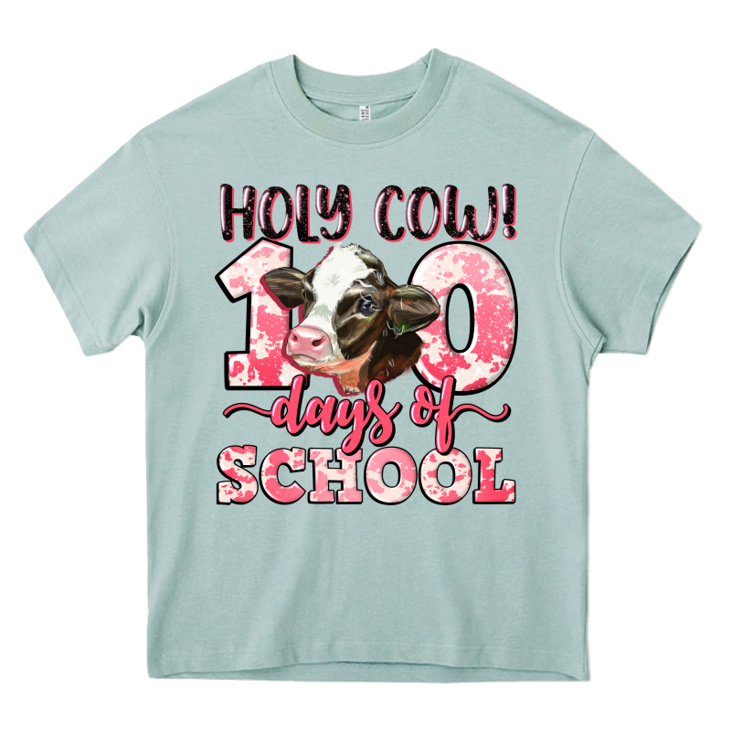 Holy Cow 100 Days Of School Heavy Core Tee by LillyAllenDesigns | Teevron