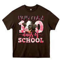 Chocolate Brown holy cow 100 days of school Heavy Core Tee - LillyAllenDesigns