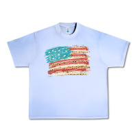 Grape Ice American flag with leopard Urban Heavy Tee - HowdyJamesFarm