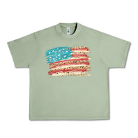 Oil Green American flag with leopard Urban Heavy Tee - HowdyJamesFarm