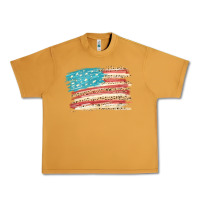 Peanut Butter American flag with leopard Urban Heavy Tee - HowdyJamesFarm