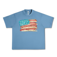 Pebble Blue American flag with leopard Urban Heavy Tee - HowdyJamesFarm