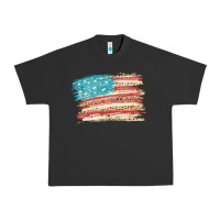 Pigment Black American flag with leopard Urban Heavy Tee - HowdyJamesFarm
