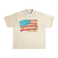 Sandshell American flag with leopard Urban Heavy Tee - HowdyJamesFarm