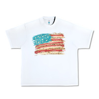 White American flag with leopard Urban Heavy Tee - HowdyJamesFarm
