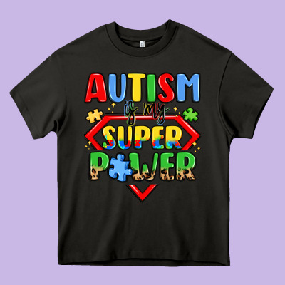 Autism Is My Superpower Heavy Core Tee Designed By Lillyallendesigns
