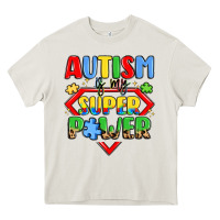 Cream autism is my superpower Heavy Core Tee - LillyAllenDesigns