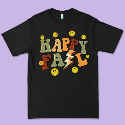 Happy Fall Smiley Face Premium Tee Designed By Barkaloodesign