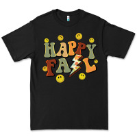 Black happy fall smiley face Premium Tee - BarkalooDesign