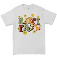 Dove Grey happy fall smiley face Premium Tee - BarkalooDesign