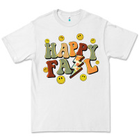 White happy fall smiley face Premium Tee - BarkalooDesign