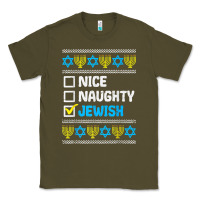 Army Green nice naughty jewish ugly hanukkah sweater chanukah jew gift premium t Classic Tee - minhPixels