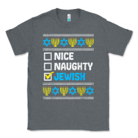 Charcoal Heather nice naughty jewish ugly hanukkah sweater chanukah jew gift premium t Classic Tee - minhPixels