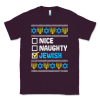 Plum nice naughty jewish ugly hanukkah sweater chanukah jew gift premium t Classic Tee - minhPixels