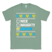 Sage nice naughty jewish ugly hanukkah sweater chanukah jew gift premium t Classic Tee - minhPixels