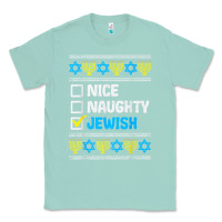 Seafoam nice naughty jewish ugly hanukkah sweater chanukah jew gift premium t Classic Tee - minhPixels