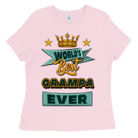 Bubblegum Pink world's best grampa ever Ladies Tee - Jasminsmagicworld
