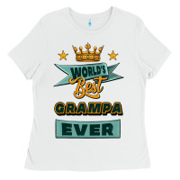White world's best grampa ever Ladies Tee - Jasminsmagicworld
