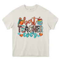 Cream best teacher ever Heavy Core Tee - JahusDesignShop