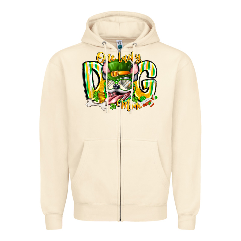 St Patricks Day Dog Mom Zipper Hoodie by CowhideDigitalArt | Teevron