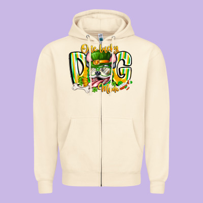 St Patricks Day Dog Mom Zipper Hoodie Designed By Cowhidedigitalart