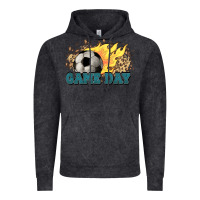 Vintage Black Game day Soccer leopard flames fireball Vintage Hoodie - HowdyJamesFarm